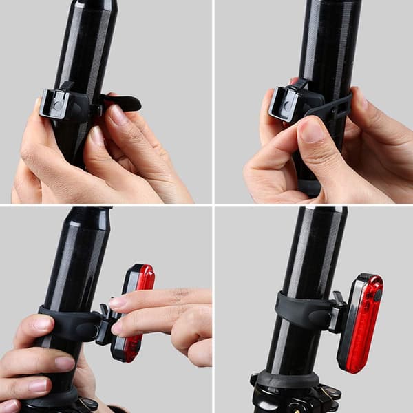 USB Rechargeable LED Bike Tail Light 2-Pack, Bright Bicycle Rear Light for Cycling Safety