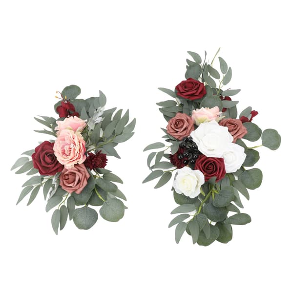 Kunstige bueblomster rosa bryllupsdekorasjon