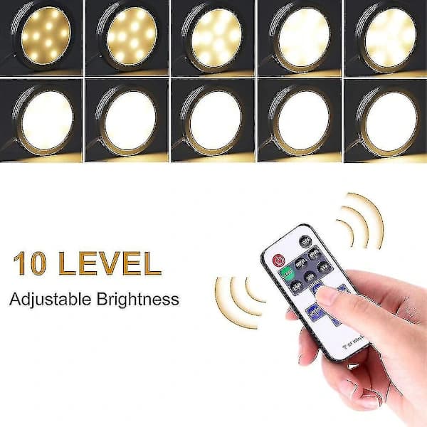 Dæmpbare 12V LED Puck-lamper til skabe og hylder (6-pak)