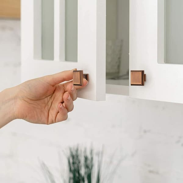 12 Pcs Square Cabinet Knobs, Square Cabinet Knobs, Pull Handles for Kitchen Cabinets, Knob with Screws for Dresser, Yellow