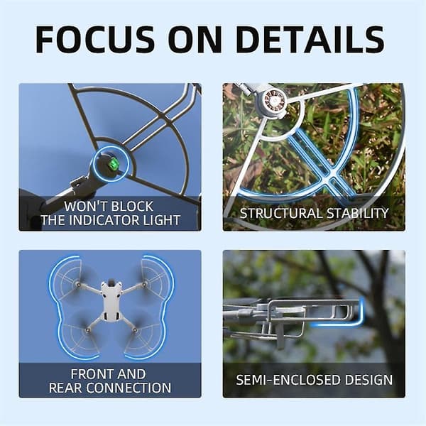Propellbeskyttelse for Mini 4 Pro landingsutstyr integrerte propellbeskyttelsesringer drone G
