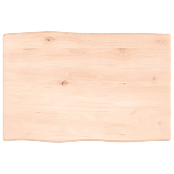vidaXL Tabletop 60x40x2 cm Untreated Solid Oak Live Edge Brun 4000