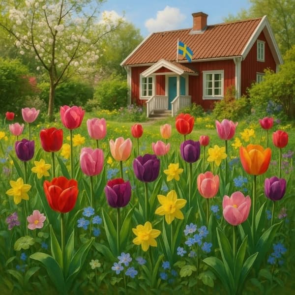 Servietter Tulipan Have 33x33 cm 20-pak multifärg multicolor