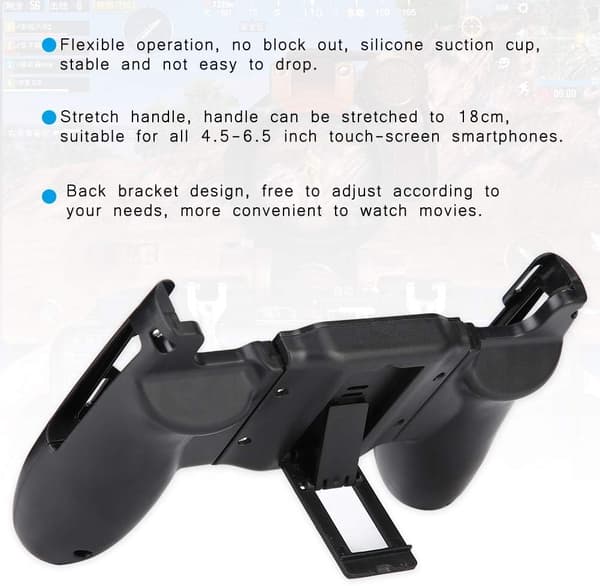 3 i 1 mobiltelefon spilcontroller bærbar universalholder spilcontroller joystick spilcontroller til PUBG kompatibel med 4,5-6,4 tommer smartphones.