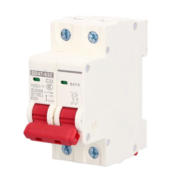 DC miniatyrbryter 2P solcelleanlegg isolator DIN-skinne montering 1000V 32A DZ47‑63Z C32
