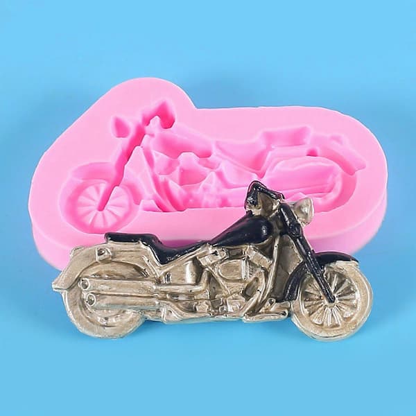 Bakprylar Silikonmateriale Motorcykelform til Kagedekoration