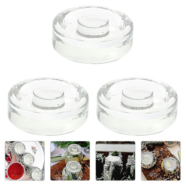 3 Pcs Glass Fermentation Weights for Wide Mouth Jars, Mason Jars, Sealing Lids, Fermentation Lids