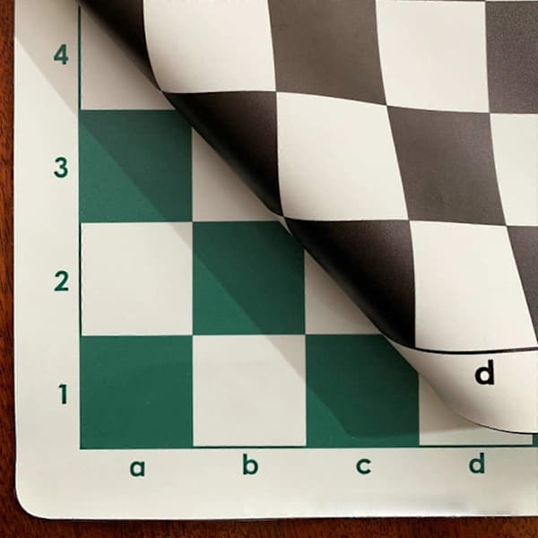 Portable Roll-up Chess Board in Durable Leather Black White