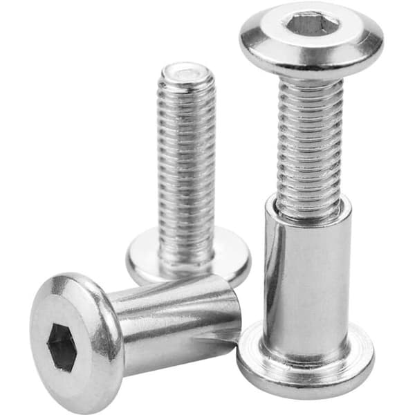 12-pack M6 x 20mm binding screws, connecting screws with bolt hexagon socket, flat head, binding screw with sleeve nut for cabinet connection