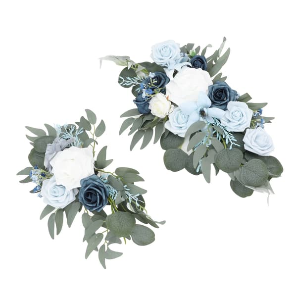 Kunstige bryllupsbueblomster silkeblomster PE 50x30 cm 30x25 cm lyseblå