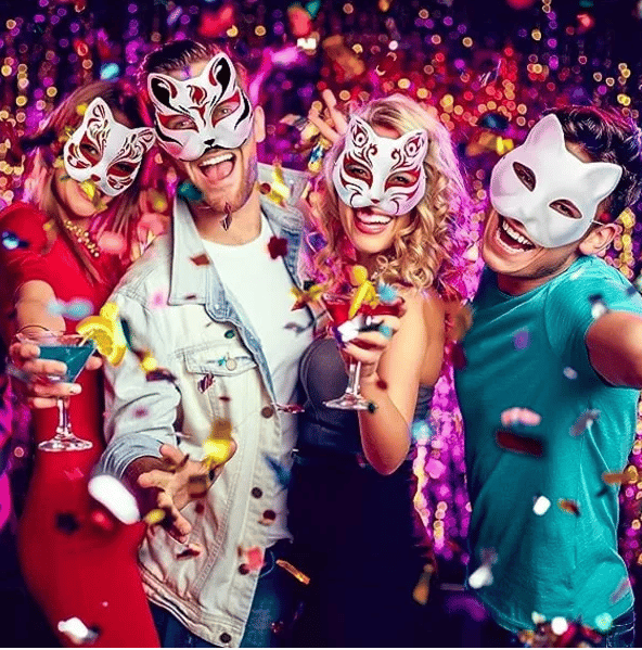 10 st Målningsbar Kattmask i Pappmaché, Halvmask för Barn, Kostymfest, Rollspel, Present