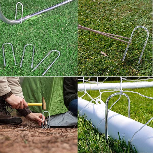 Stark U-formet trampolinforankring til fodboldmål, campingtelte og store havepynt