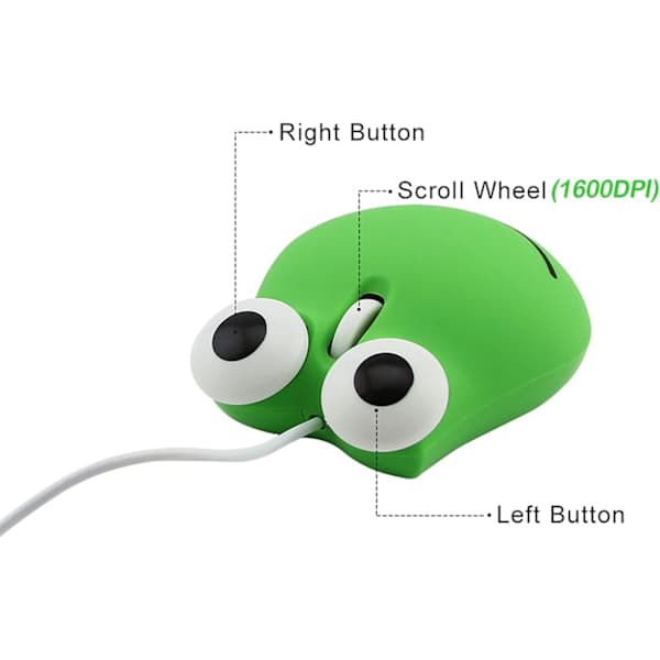 Trådbunden USB optisk mus, delfinformad, 3 knappar, grön green-3