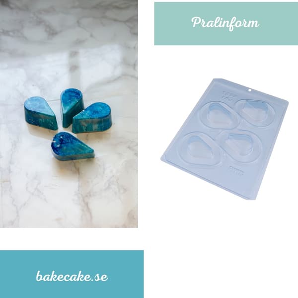 Pralineform Dråbeform Chokoladeform - BWB 1233 - Special 3-delt form Transparent transparent