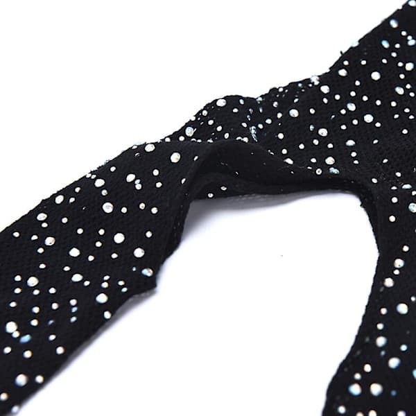 Blonde Bodysuit Strass Badedragt Jumpsuit Dame Sort One Size