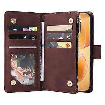 For Xiaomi 14T Pro Case Zipper Wallet Multiple Card Slots Leather Phone Case (Style C)