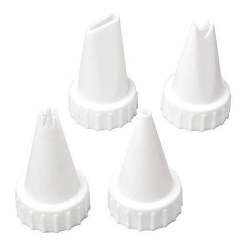 Wilton Dekorations Tyllesæt 4 dele, Blad Kronblad Blade Roser Stjerner Tyller Vit white