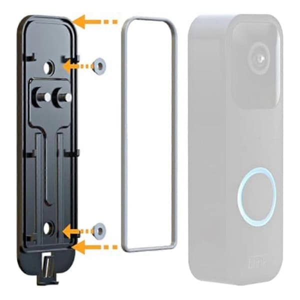 3 Pcs Replacement Back Plates for Blink Doorbell, Rear Plate Part for Blink Video Doorbell, with Mounting Accessory
