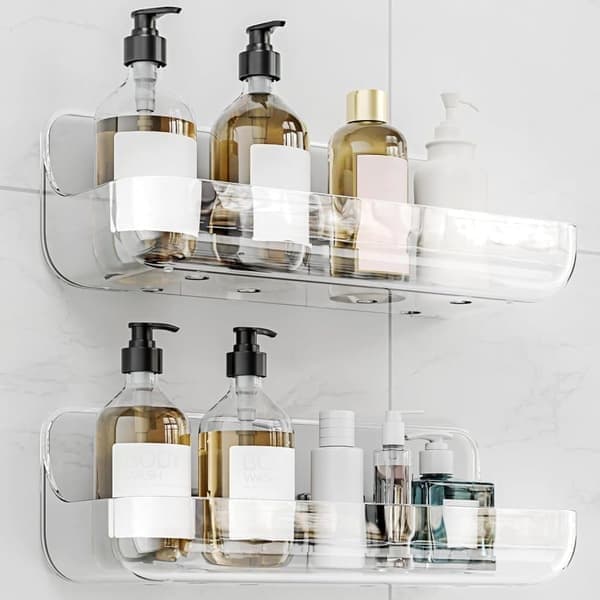 Self-Adhesive Shower Shelf - 1-Pack Acrylic Bathroom Shelf Without Drilling | Waterproof & Non-Slip