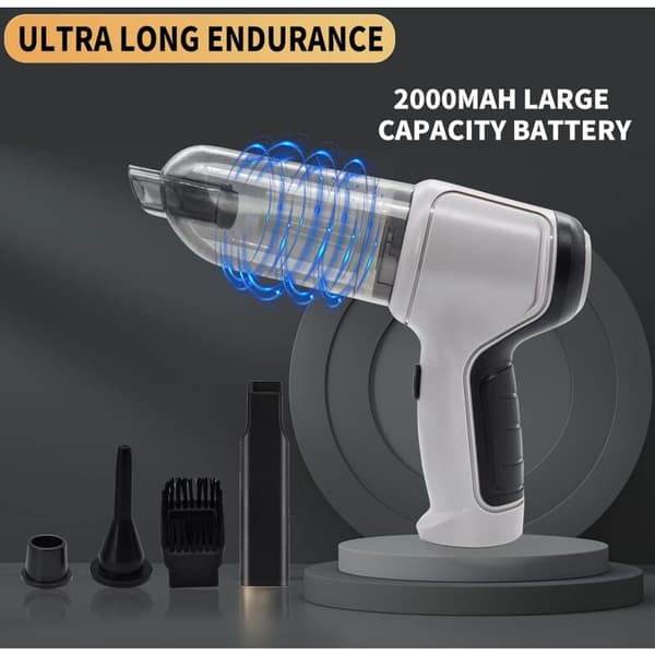 Portable USB Rechargeable Handheld Vacuum Cleaner - 9000Pa, 120W, 3-in-1 for Car, Table & Computer