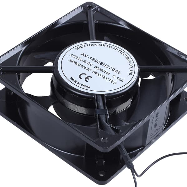 Køleblæser AC 220V-240V 0,14A 120x120x38mm Sort