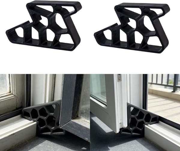 4x Vinduslås Sikkerhetsklemme for Skyvedører og Vinduer 9,3 x 5,3 x 1,9 cm Svart