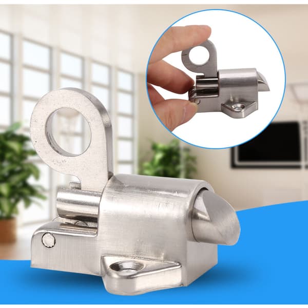 Door Lock, Durable Zinc Alloy Security Lock Spring Loaded Door Bolt Suitable for Doors Cabinets and Windows