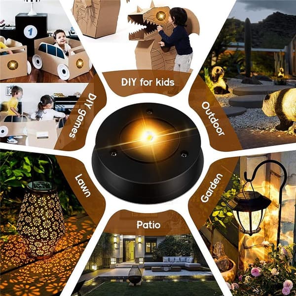 5-pack Solar Light Replacement Parts (Upper Size 2.76 inches, Lower Size 2.36 inches), 7 LED Warm White Waterproof