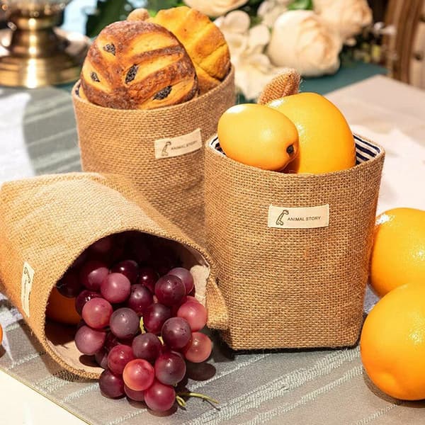 9 Pcs Mini Wall Hanging Storage Cotton Foldable Storage Basket Box Decorative Hanging Bag