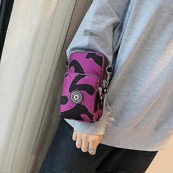 Dam Crossbody Mobiltelefon Axelrem Plånbok Blå Polyester Justerbar
