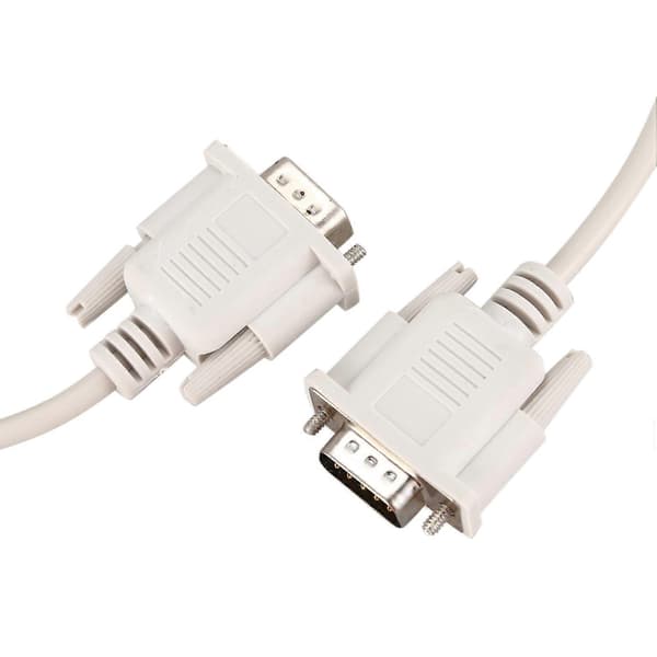 1,4M RS232 DB9 9-bens han til VGA-video 15-bens han adapterkabel lysegrå