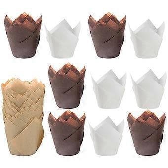 200 stk. tulipanmuffinsforme, papir, fødevaregodkendt, ubleget muffinsbeholder