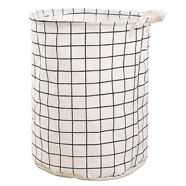 Rund sammenklappelig vasketøjskurv hvid 34x44 cm White 1pc