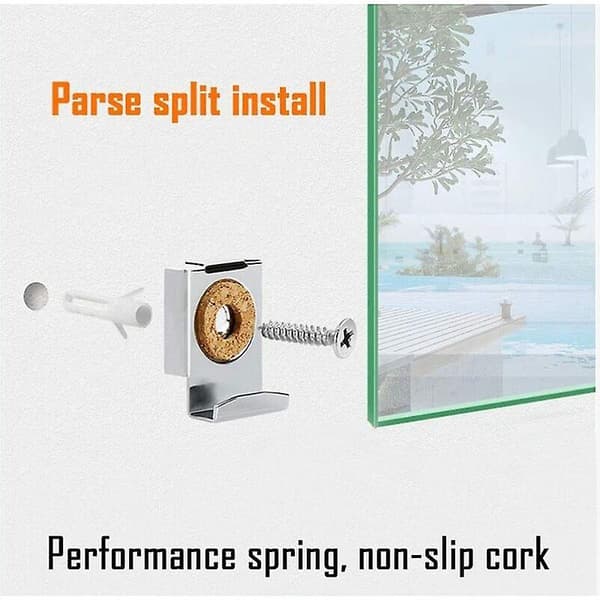 4 Pieces Spring Loaded Mirror Clips Mirror Hangers Fixing Clips Mirror Brackets with Studs and Screws for Mirror Mounting Hanger Can Support