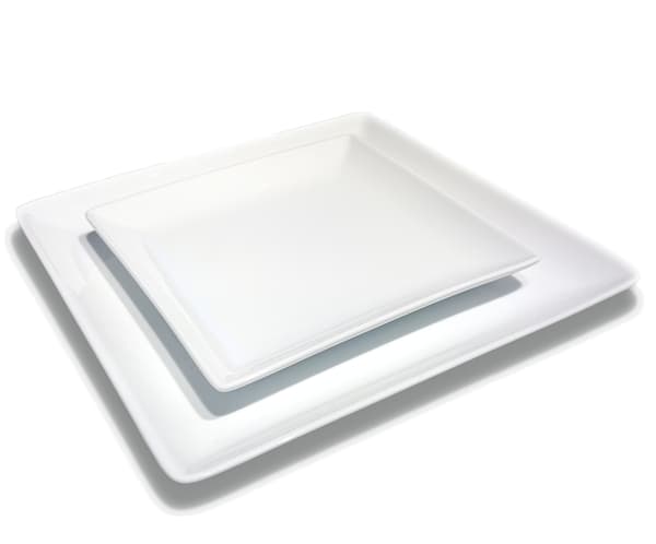 Firkantet Porcelænstallerken - Elegant - 6-pak Vit 5784