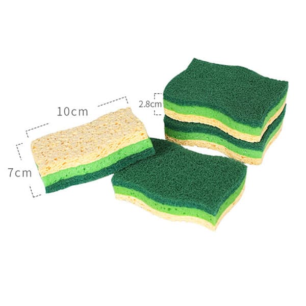 Heavy Duty Cellulosa Skrubbsvampar - 16-pack, Dubbelsidig Skrubb