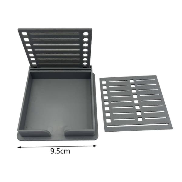 Sticky Note Holder with Stencil, Sticky Note Template for Office, Desk, Home, Black Grey 9.5cmx9.5cm Grey 9.5cmx9.5cm