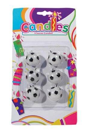 Fodbold stearinlys 6-pak Hvid Vit one size