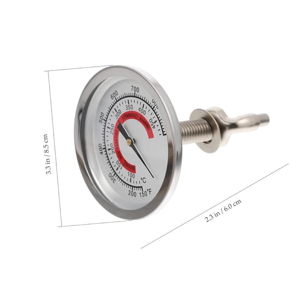 4-delt bimetaltermometer til ovn og grill, præcis temperaturmåler med display