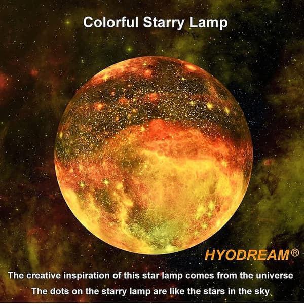 3D Printed Moon Lamp, USB Charging 5.9 inch 16 Color Moon Light with Remote & Touch & Slap Control