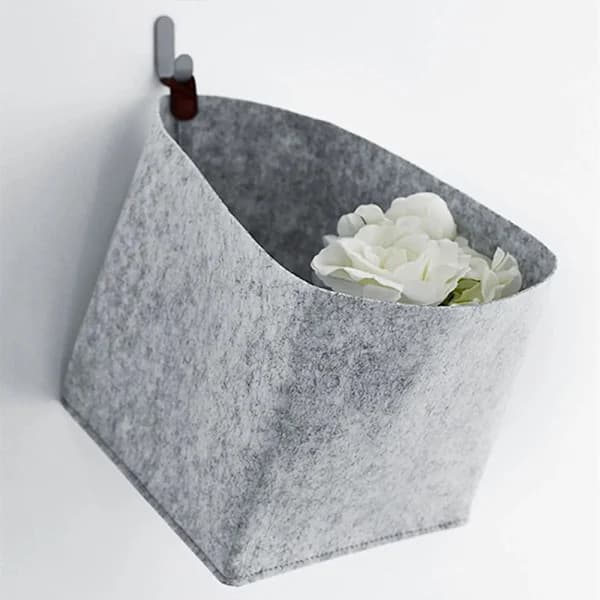 Filt Förvaringskorg Blandad Ljusgrå 25x25x25cm