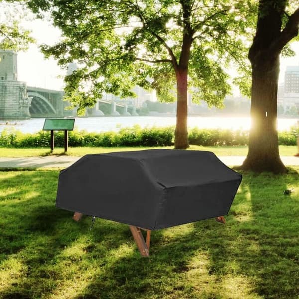 Rectangular Patio Bench Covers for Outdoor Picnic Tables and Kitchens, Black 18515080cm