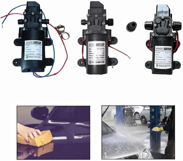 12V DC 130psi Vattentryck Membranpump med Tryckströmbrytare för Biltvätt, Husvagn, Båt och Gräsmatta