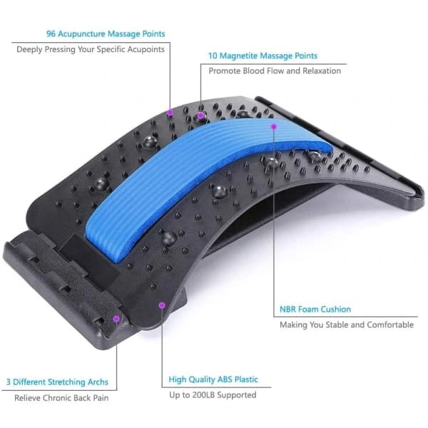 Back Stretcher, Lower Back Pain Relief Device, Multi-Level Lumbar Back Massager