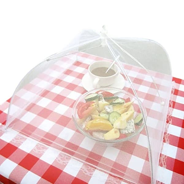 6-pack Hopfällbart Grönsaksöverdrag i Mesh, Transparent, 43x43 cm, Insektskydd för Kök och Utomhus