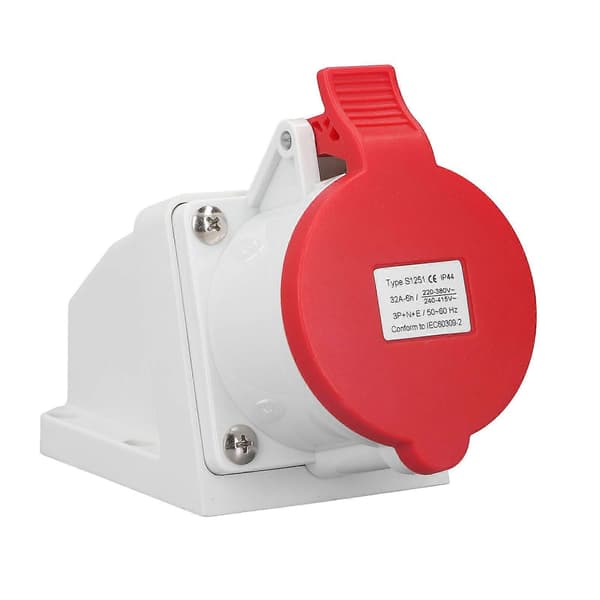 Industrial Connector Socket 32A 3P+N+E IP44 Waterproof Dustproof Surface Mounted Power Connector 220380V 240415V