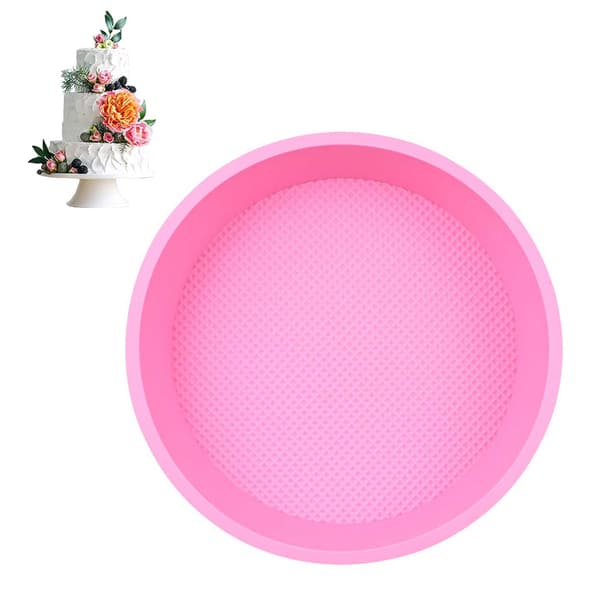 Large Round Silicone Cake Pan 23cm Pink pink