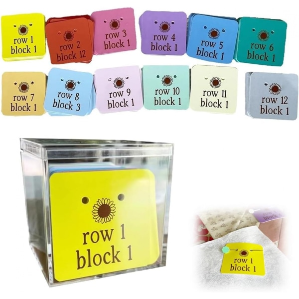 Patchwork Block Row Markers Varje färg innehåller 12 symarkörer Innovativt sy- och lapptäckskoncept Tillverkad av papperskort med hål