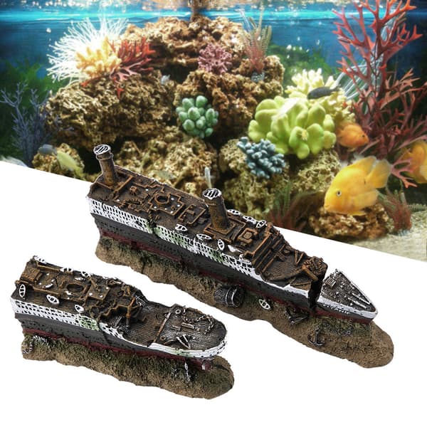 Titanic Shipwreck Aquarium Decoration