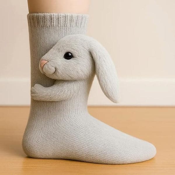 Søde Dyrestrømper, Dovendyrsgaver til Kvinder, 3D Strikkede Varme Fluffy Gulvstrømper Jul 2026 Unisex E-FX- E E